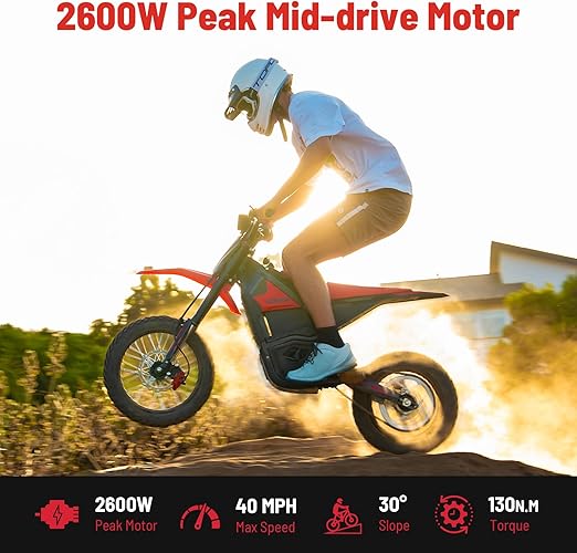 Yozma IN 10 Electric Dirt bike. 40 Mph, 2600W Mid Drive Motor.