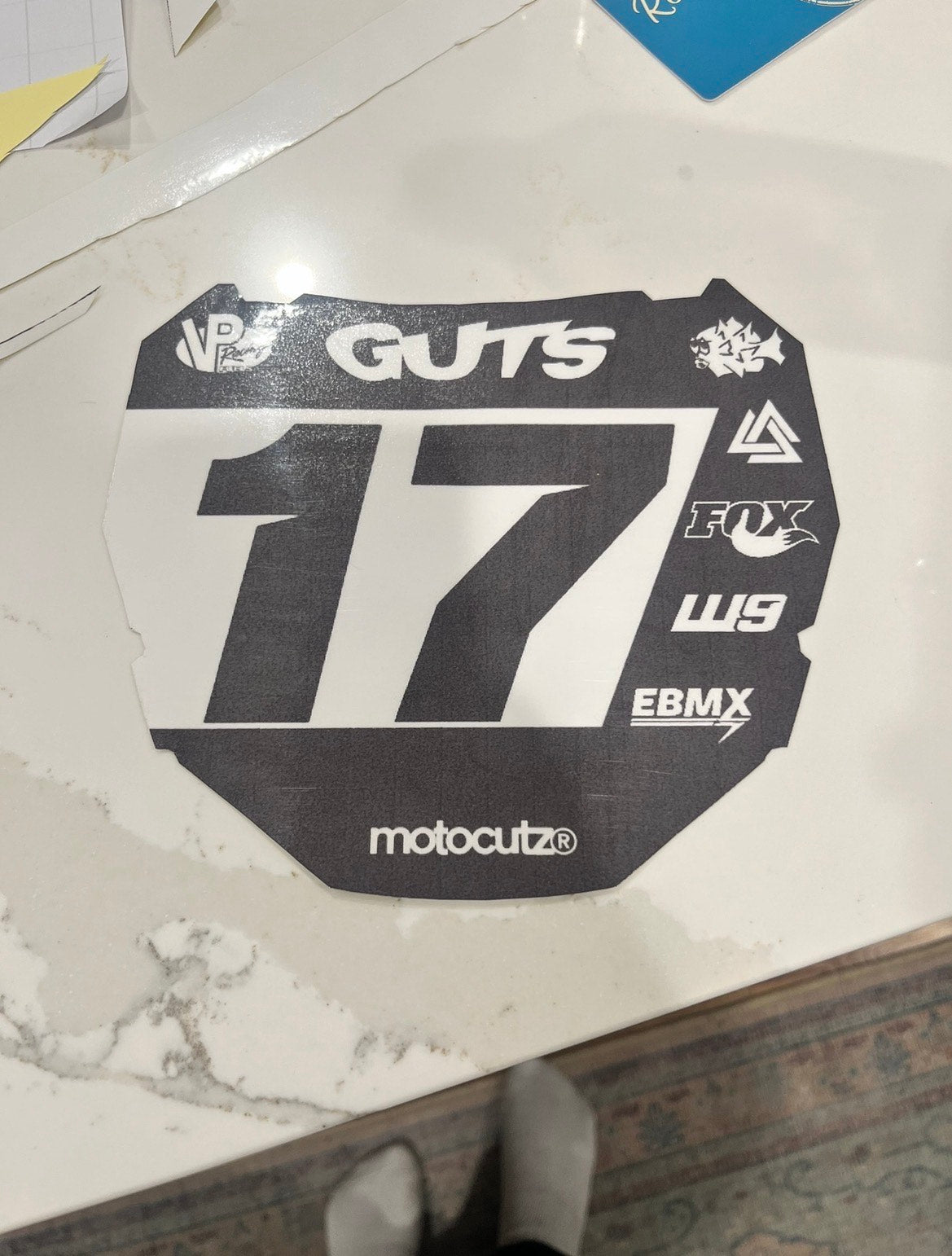 ODI Front Number Plate Sticker decal